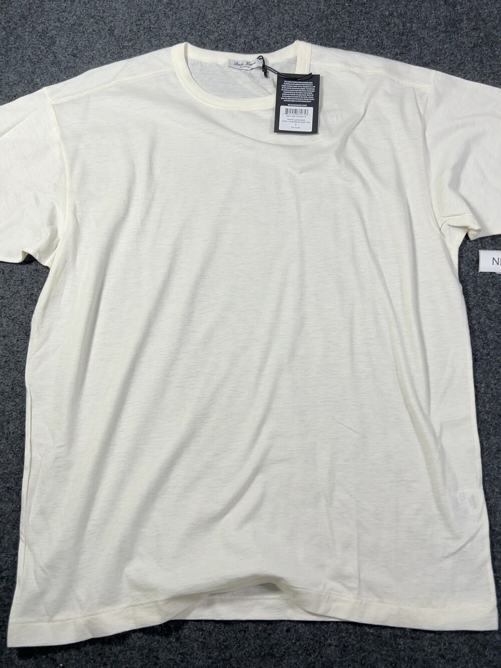 Buck Mason White Japanese Cool Cashmere Knit Tee Mens Small NWI Msrp118 [NB9]